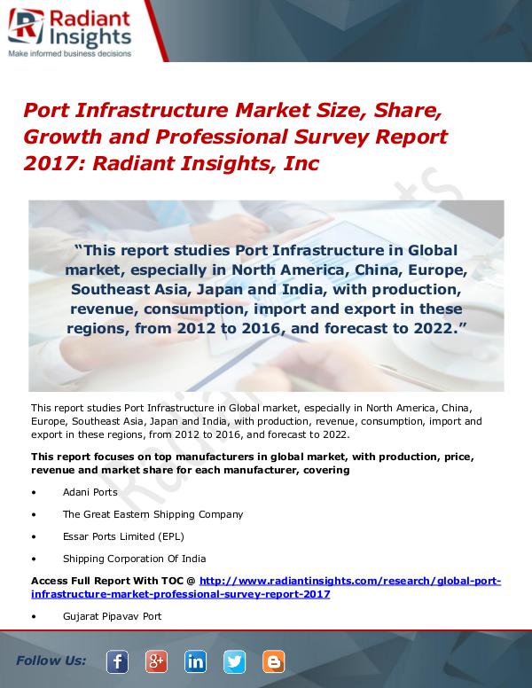 Port Infrastructure Market Size, Share, Growth 2017 Port Infrastructure Market Size, Share, Growth2017