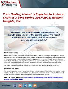 Train Seating Market is Expected to Arrive at CAGR of 2.34% till 2021