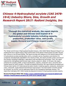 Chinese 4-Hydroxybutyl acrylate (CAS 2478-10-6) Industry Share 2017