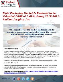 Rigid Packaging Market Is Expected to be Valued at CAGR of 5.47%