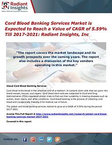 Cord Blood Banking Services Market 2021