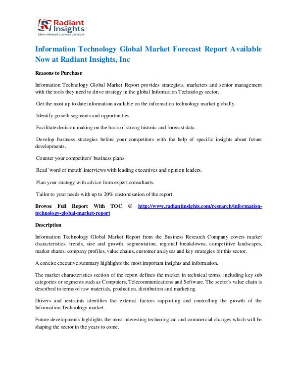 Information Technology Market Forecast Report Information Technology Market