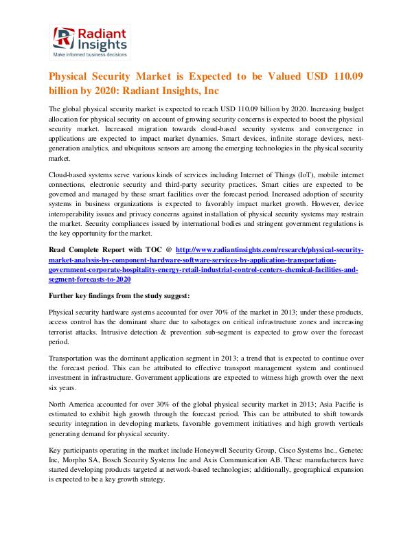 Physical Security Market 2020 Physical Security Market