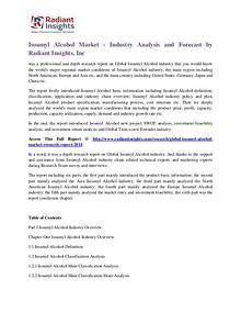Isoamyl Alcohol Market - Industry Analysis and Forecast