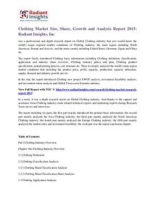 Clothing Market Size, Share, Growth and Analysis Report 2015