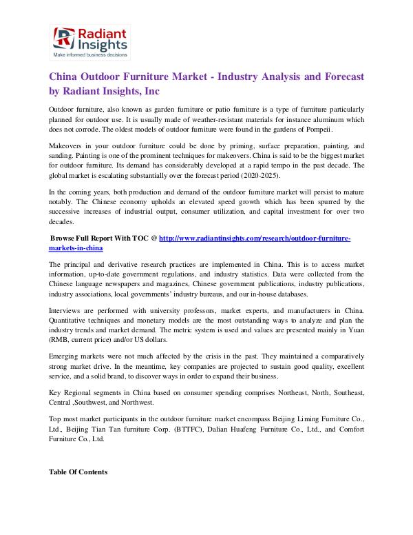 China Outdoor Furniture Market China Outdoor Furniture Market