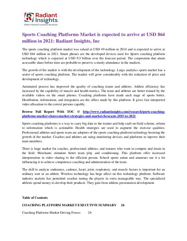 Sports Coaching Platforms Market 2021 Sports Coaching Platforms Market  2021