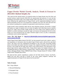 Copper Powder Market Growth, Analysis, Trends & Forecast to 2016-2021