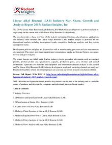 Linear Alkyl Benzene (LAB) Industry Size, Share, Growth 2015