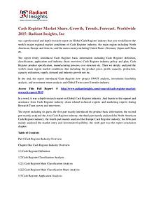 Cash Register Market Share, Growth, Trends, Forecast, Worldwide 2015