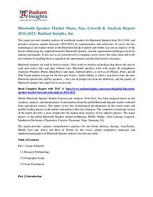Bluetooth Speaker Market Share, Size, Growth & Analysis Report 2021