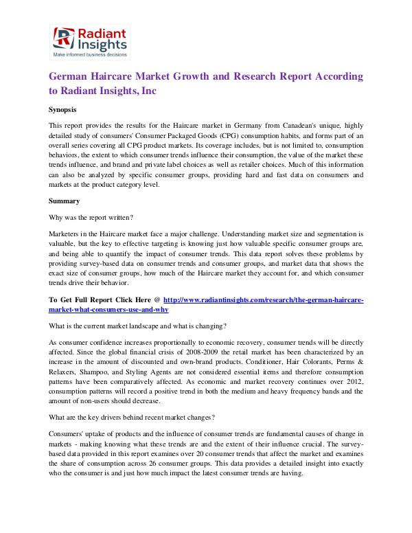 German Haircare Market Growth and Research Report German Haircare Market