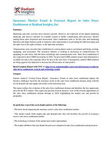 Insurance Market Trend & Forecast Report in Sales Force Enablement