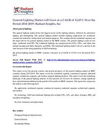 General Lighting Market Will Grow at a CAGR of 12.45% Over the Period