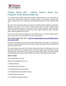 Clothing Market 2015 - Industry Analysis, Market Size