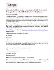 Steel Industry Market to Grow Steadily at a CAGR of Around 2%