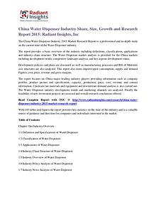 China Water Dispenser Industry Share, Size, Growth 2015