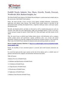 Forklift Trucks Industry Size, Share, Growth, Trends, Forecast 2016