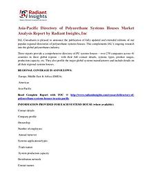 Asia-Pacific Directory of Polyurethane Systems Houses Market