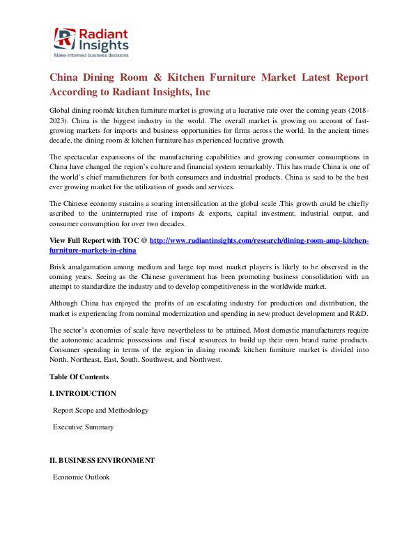 China Dining Room & Kitchen Furniture Market Latest Report China Dining Room & Kitchen Furniture Market