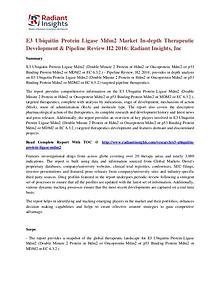 E3 Ubiquitin Protein Ligase Mdm2 Pipeline Review Market H2 2016