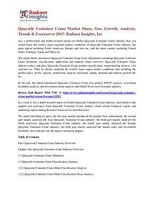 Quayside Container Crane Market Share, Size, Growth, Analysis 2015