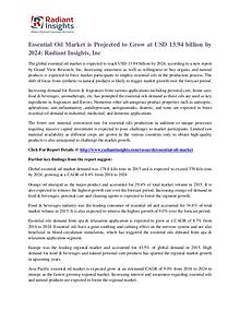 Essential Oil Market is Projected to Grow at USD 13.94 Billion by2024