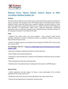 Malaysia Power Market Outlook Analysis Report at 2030