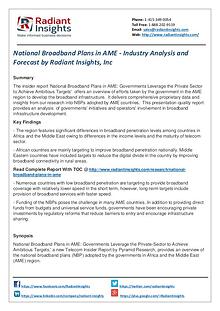 National Broadband Plans in AME - Industry Analysis and Forecast