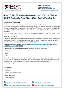 Smart Coffee Maker Market is Forecast to Rise at a CAGR of 38.81%