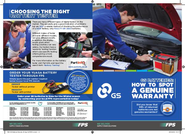 FDrive GS BATTERIES: HOW TO SPOT A GENUINE WARRANTY