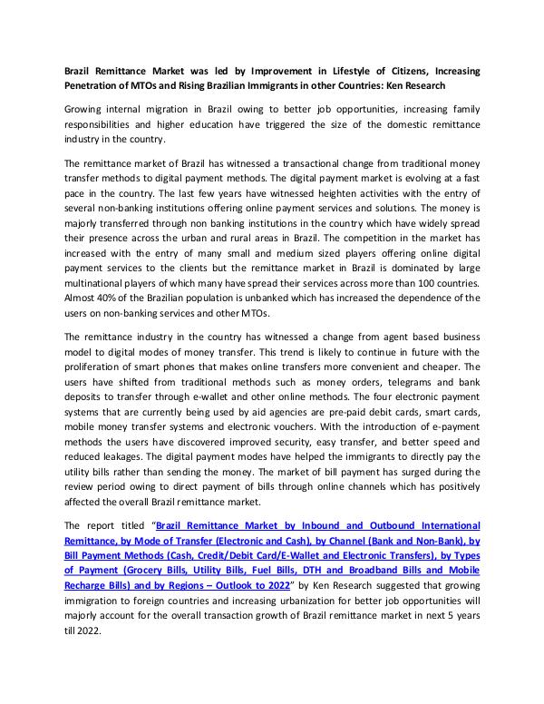 Market Research Reports - Ken Research Brazil Remittance, Western Union Brazil