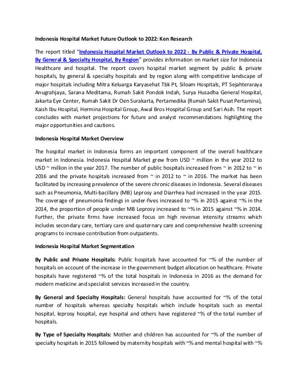 Market Research Reports - Ken Research Major Companies Hospitals Market Indonesia