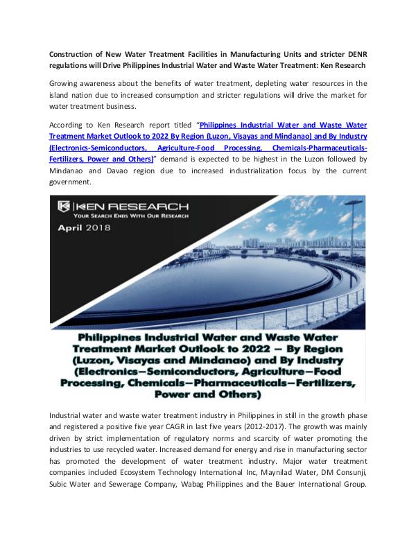 Market Research Reports - Ken Research Value Chain Philippines water treatment