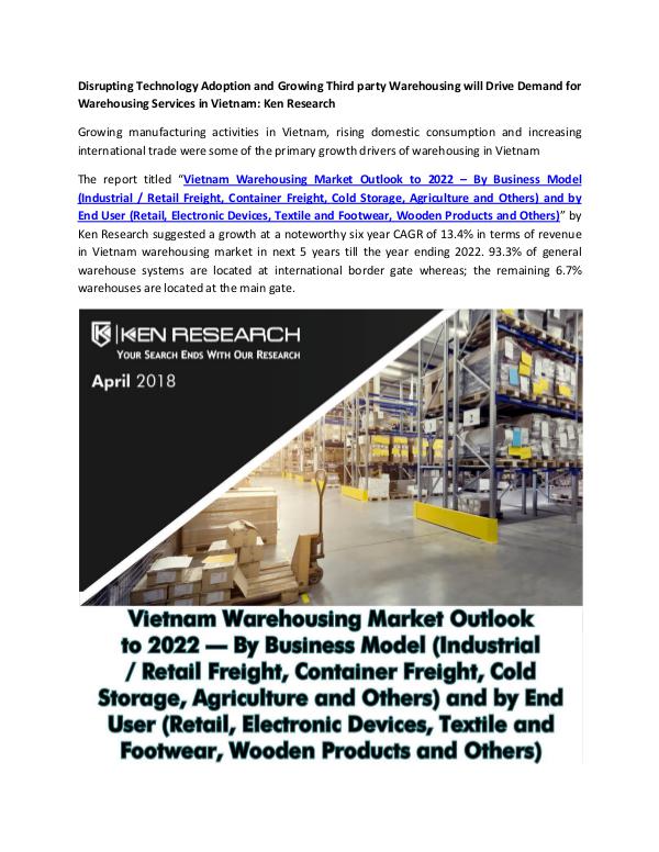 Market Research Reports - Ken Research Cold Storage Warehouses in Vietnam