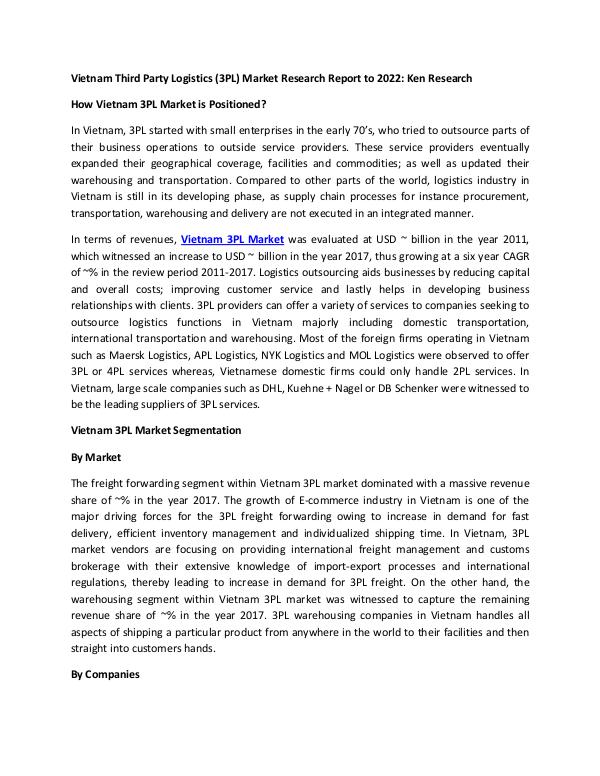 Market Research Reports - Ken Research Logistic Services E-commerce Vietnam