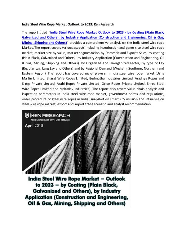 Market Research Reports - Ken Research Organized Steel Wire Rope Manufacturers
