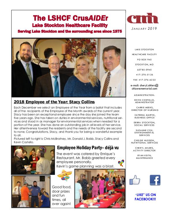 Lake Stockton Healthcare Facility eNewsletter January 2019