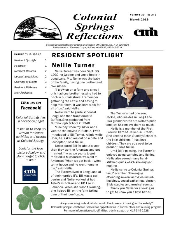 Colonial Springs Reflections March 2019