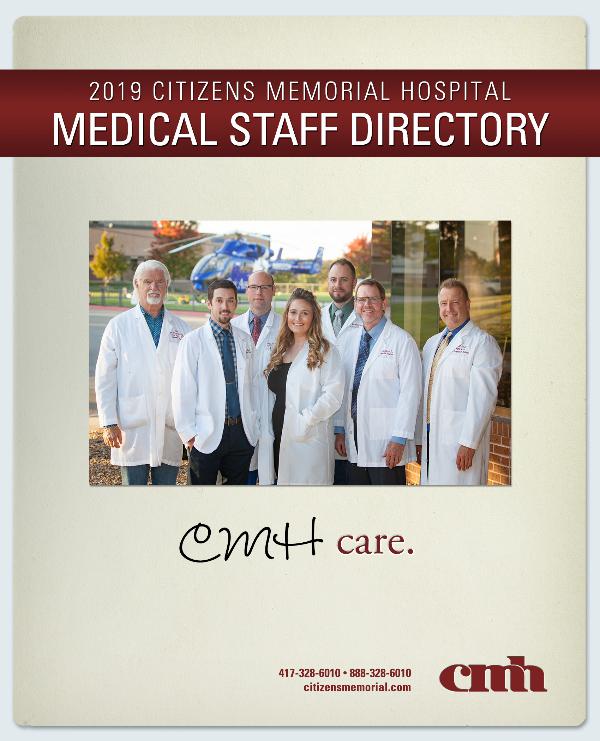 Citizens Memorial Hospital Medical Staff Directory 2019