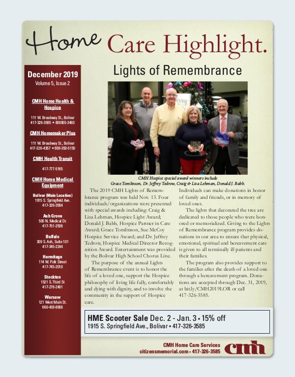 Home Health Services eNewsletter December 2019