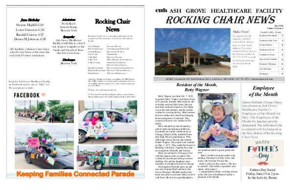 Ash Grove Healthcare Facility's Rocking Chair News June 2020