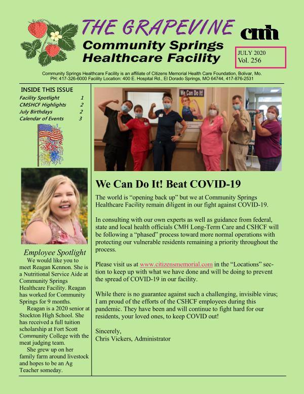 Community Springs Healthcare Facility The Grapevine July 2020