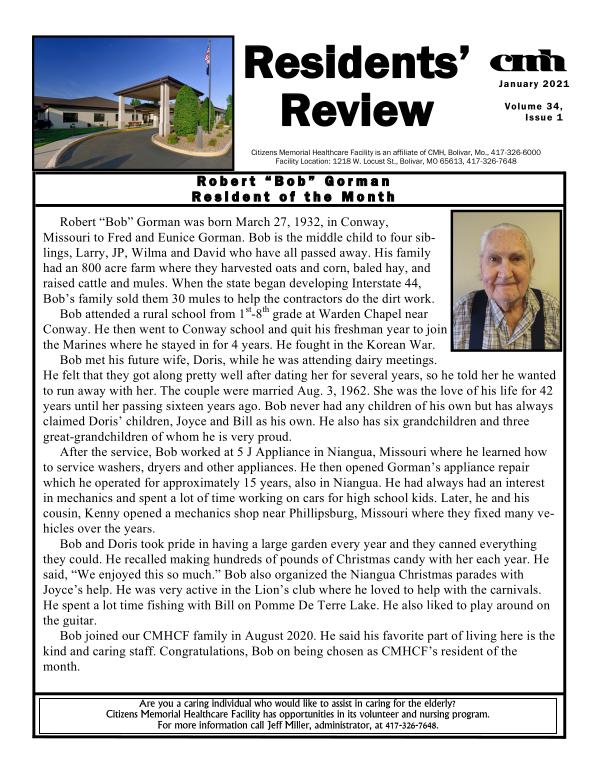CMHCF Residents' Review January 2021