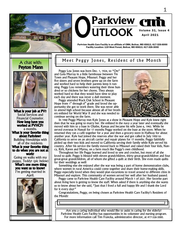 Parkview Outlook April 2021