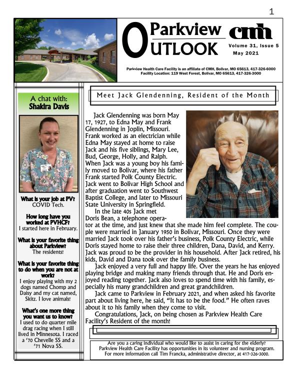 Parkview Outlook May 2021