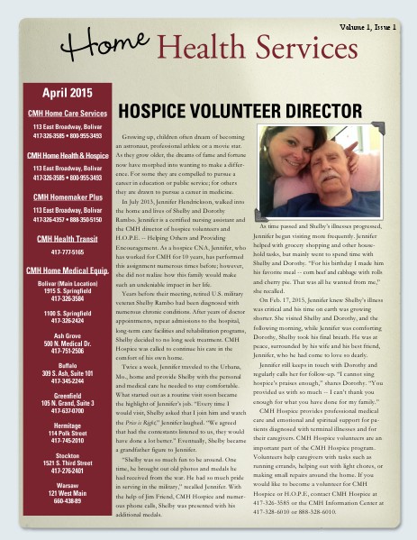 Home Health Services eNewsletter April 2015