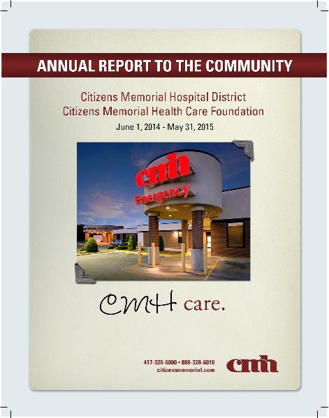 CMH Annual Report June 1, 2014 - May 31, 2015