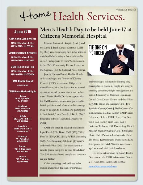 Home Health Services eNewsletter June 2016