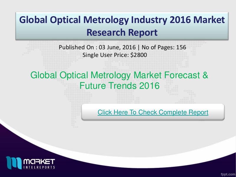 Global Optical Metrology Market Share & Size 2016 Global Optical Metrology